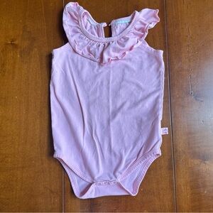 Ruffle Butts Baby Pink Ruffle Neck One-Piece Bodysuit 12-18 Months